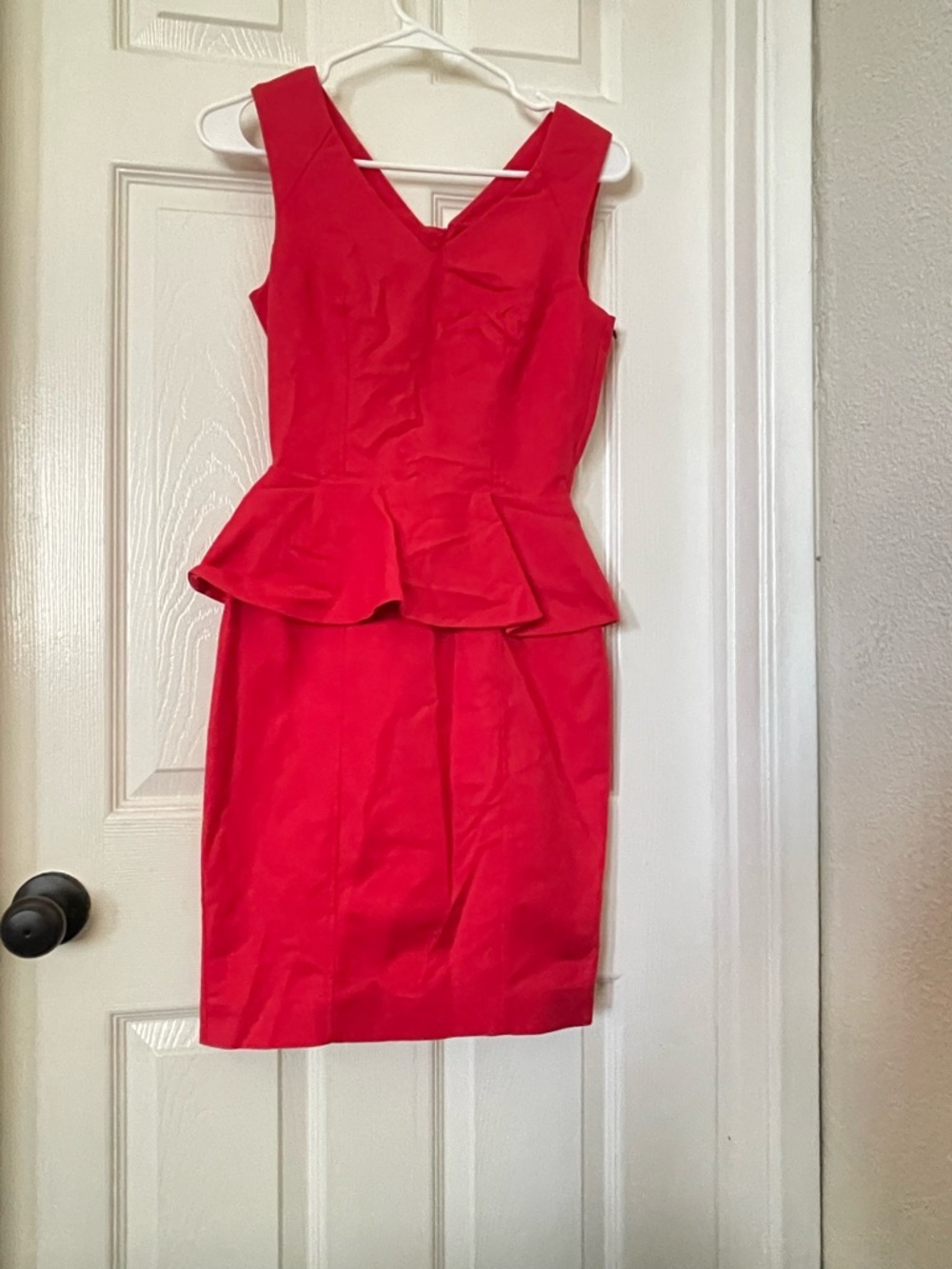 H&M Red Peplum Midi Dress